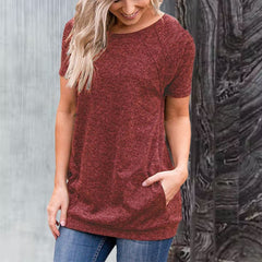 Round Neck Loose Casual Tops