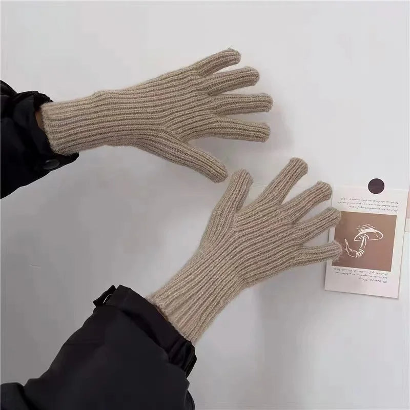 Gants tactiles en velours chauds Y2K Harajuku