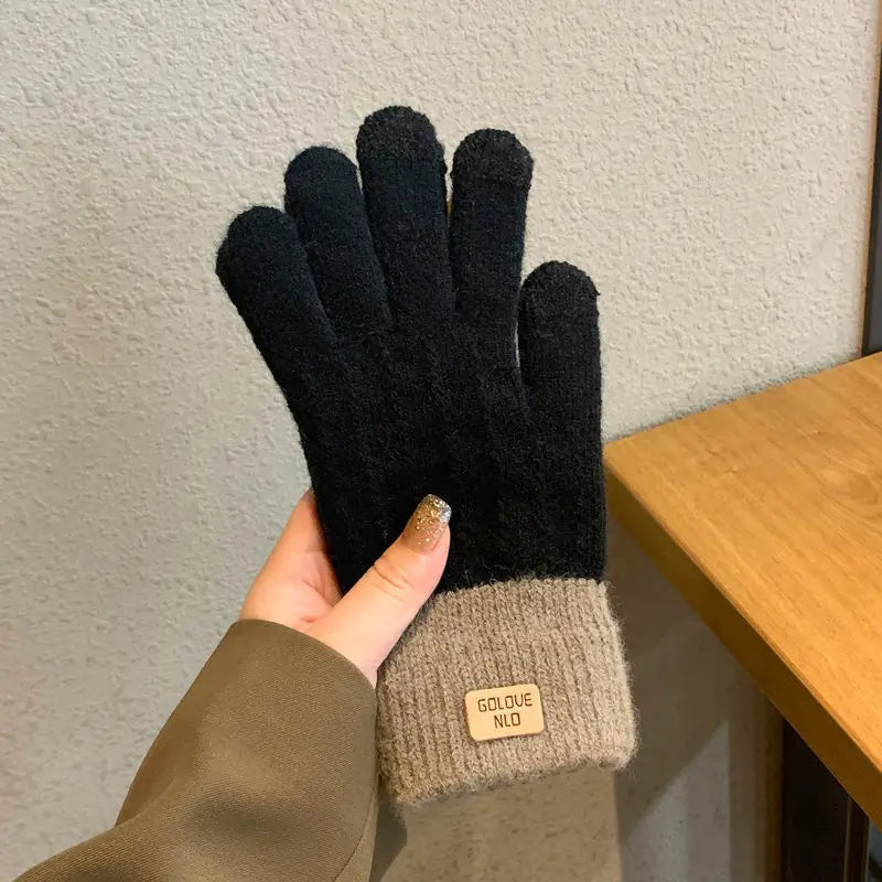 Gants tactiles en velours chauds Y2K Harajuku