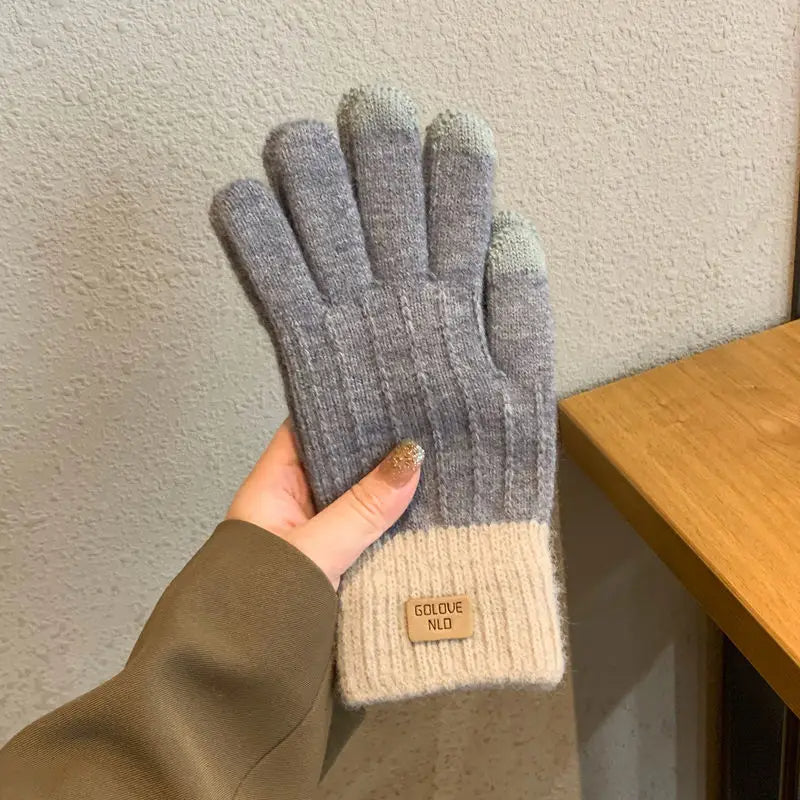 Gants tactiles en velours chauds Y2K Harajuku