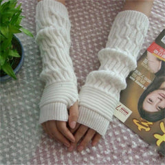 Frost Floral Knit Long Handwarmers