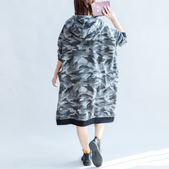 2021 fall prints ruffles black cotton shift dresses hooded oversize casual dress patchwork loving heart