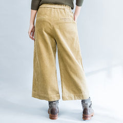 2021 khaki thick corduroy trousers loose casual wide leg pants