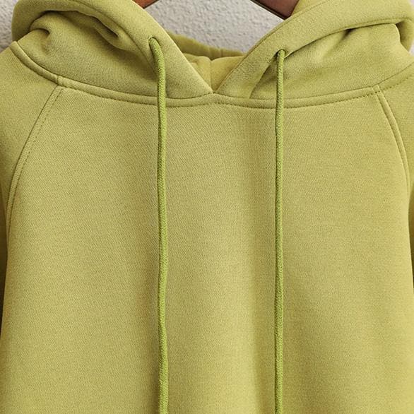 2019 Cute Yellow And Purple Brushed Hoodie Fleece For Women