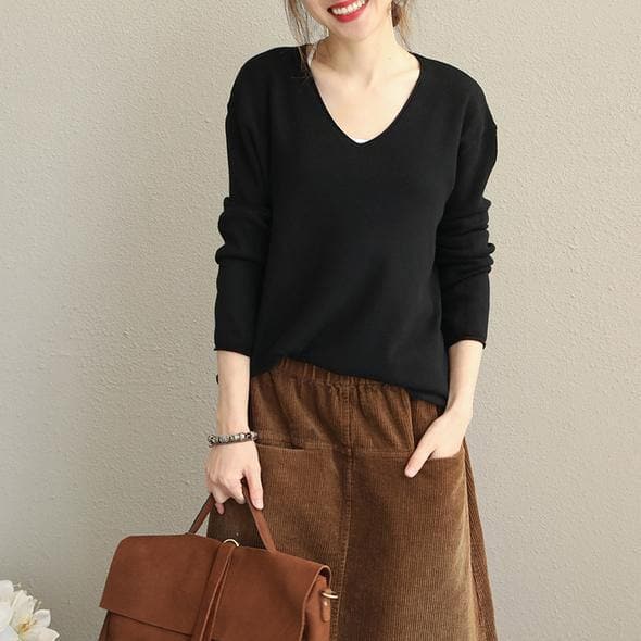 2018 New Simple Loose Base Sweater Women Casual Knitwear