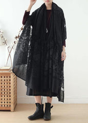 2019 new original design cotton drawstring shawl heavy work lace cloak coat