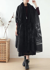 2019 new original design cotton drawstring shawl heavy work lace cloak coat