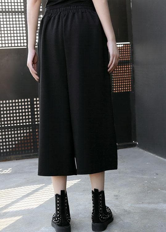 2019 women woolen blended high waist pants loose casual patchwork pants skirt