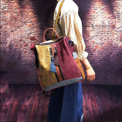 2021 Fashion Retro Handbag Backpack Genuine Leather Female Bag