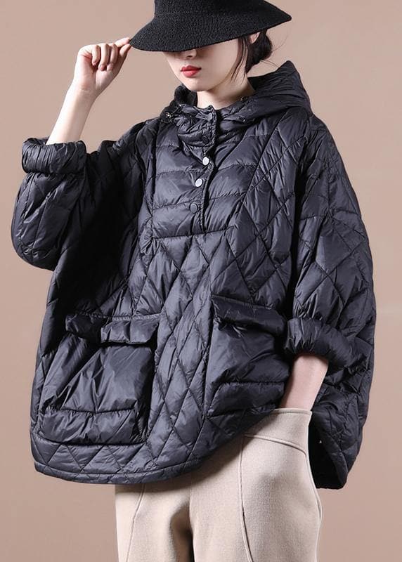 2021 Loose Fitting Winter Puffer Jacket Hooded Black Down Coat-(Clearance, LImited Stock)