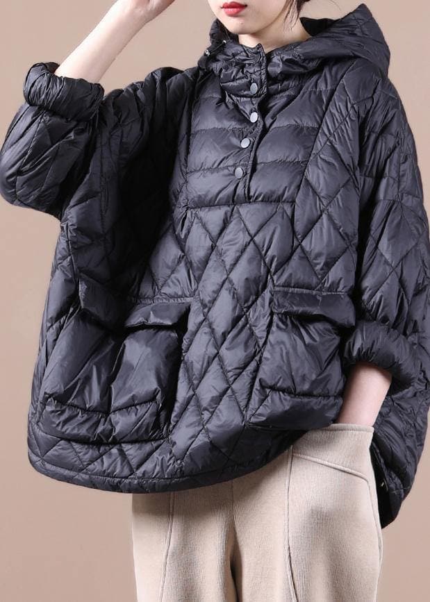 2021 Loose Fitting Winter Puffer Jacket Hooded Black Down Coat-(Clearance, LImited Stock)