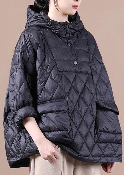 2021 Loose Fitting Winter Puffer Jacket Hooded Black Down Coat-(Clearance, LImited Stock)