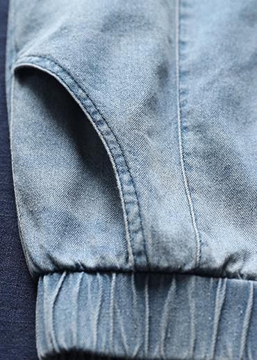 2021 Sommer Kleiderordnung Lockere Haremshose aus gewaschenem alten Denim mit hoher Taille