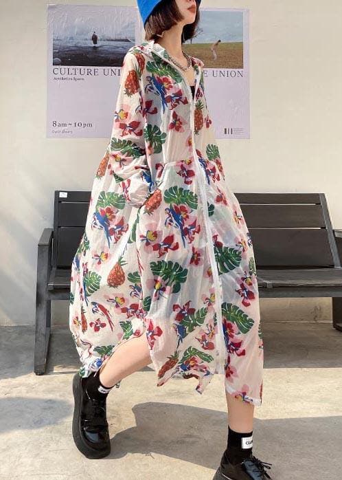 2021 New Summer Long Fashion Print Loose Sunscreen Clothing