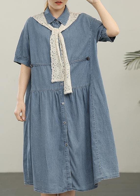 2021 Wash Casual Lace Shawl Two Piece Denim Dress