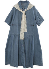 2021 Wash Casual Lace Shawl Two Piece Denim Dress