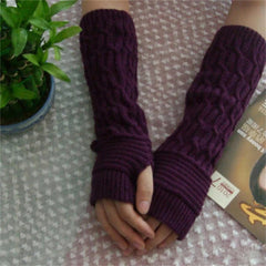 Frost Floral Knit Long Handwarmers