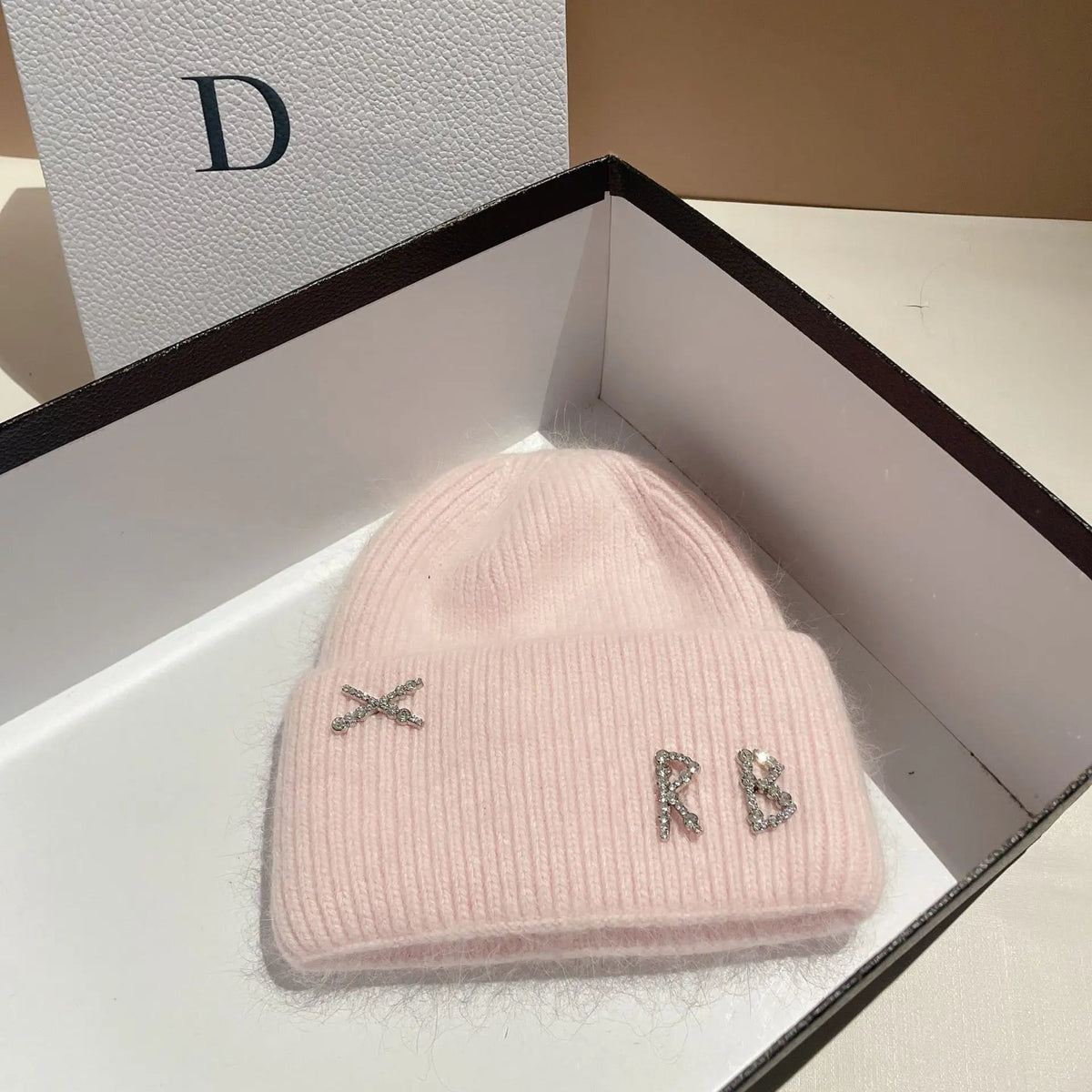 Diamond Glam Beanie aus Kaninchenfell