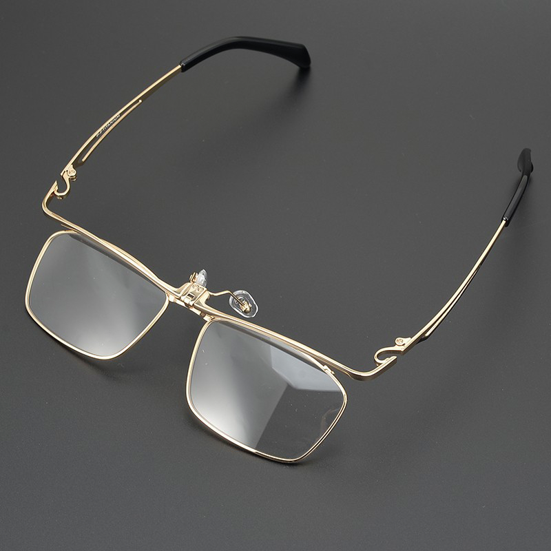 Monture de lunettes carrée rabattable en titane pur Pierson