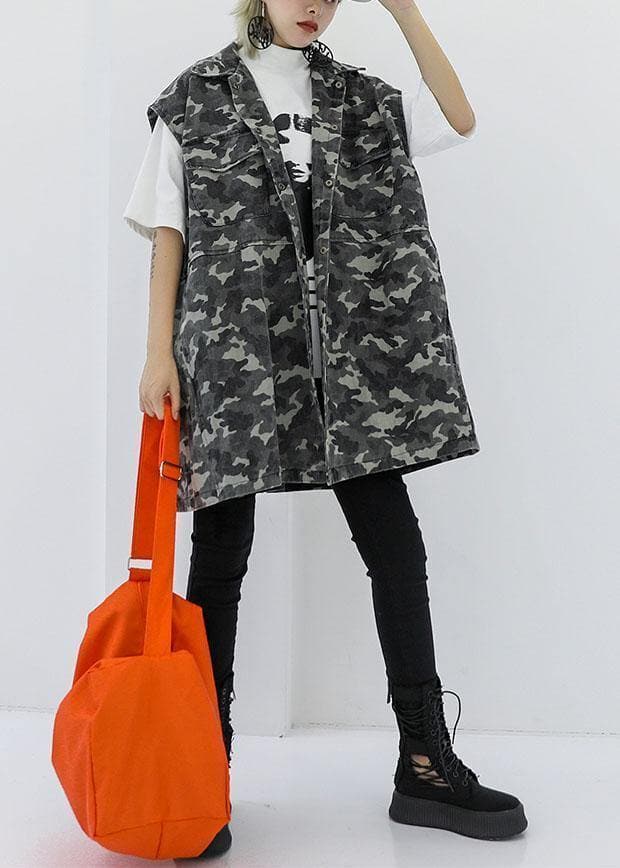 Art Camouflage cotton tunics for women wild Plus Size Clothing fall tops