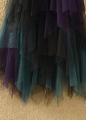 Art Casual Tulle Asymmetrical Patchwork Fall Skirt