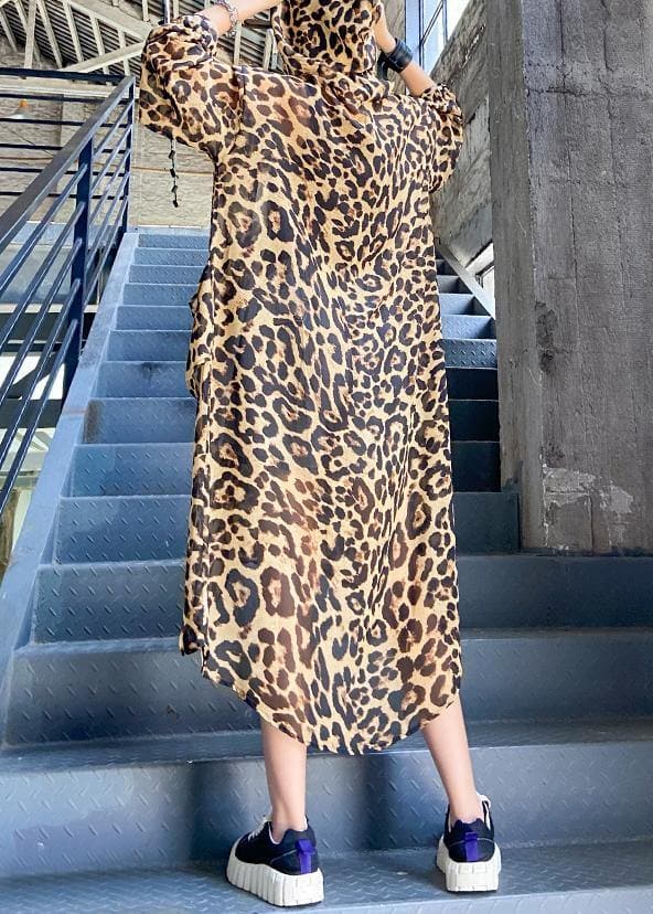 Art Leopard dresses Metropolitan Museum Life hooded zippered Maxi Summer Dress