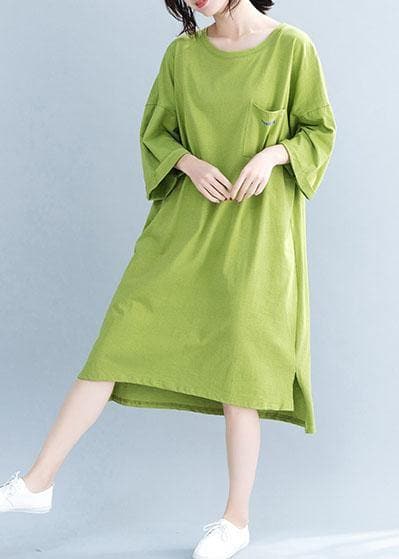 Beautiful o neck half sleeve Cotton tunic pattern Work green Dress