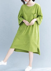 Beautiful o neck half sleeve Cotton tunic pattern Work green Dress