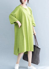 Beautiful o neck half sleeve Cotton tunic pattern Work green Dress