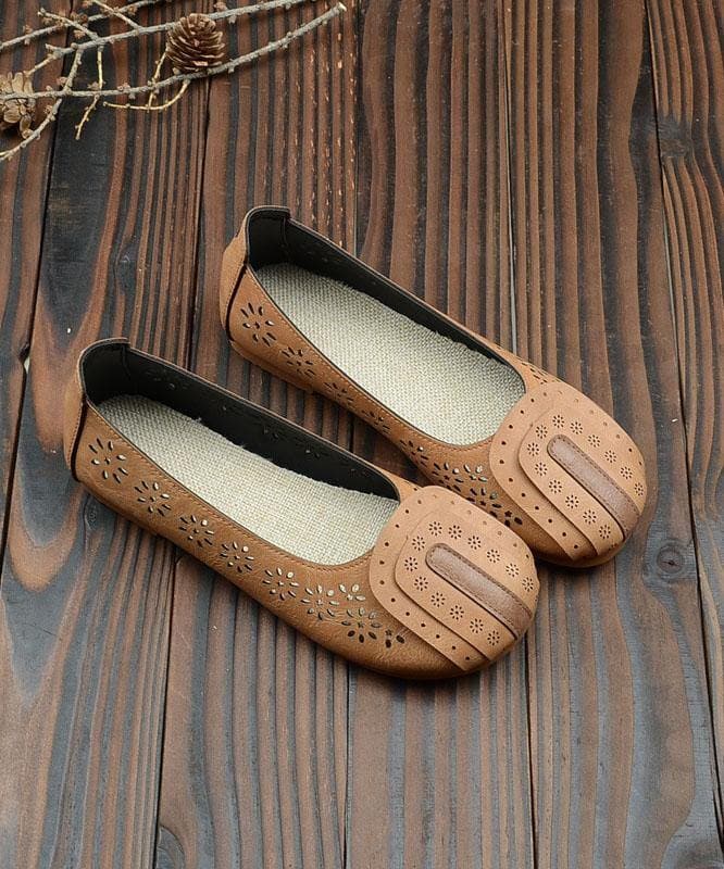 Beige For Women Hollow Out Flat Feet Shoes