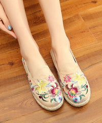 Black Flat Feet Shoes Cotton Fabric Boutique Embroideried Flat Feet Shoes