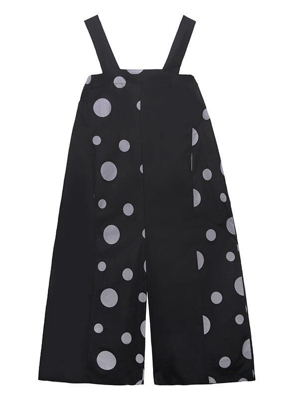 Salopette à pois noirs 2021 nouveau pantalon ample grande taille à neuf points à jambe large et droite