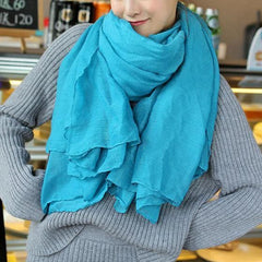 Blue female bib all-match long shawl all-match silk scarf