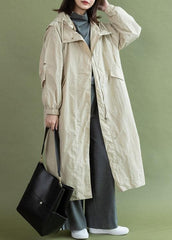 Bohemian hooded zippered Fashion casual coats nude tunic women coats fall