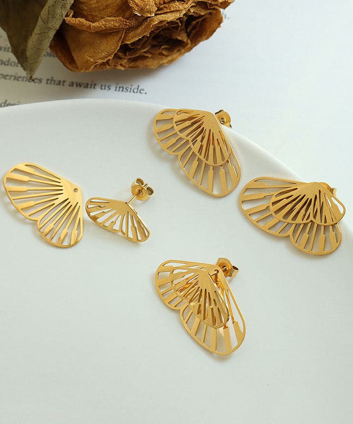 Boutique Gold Butterfly Metal Separable Stud Earrings