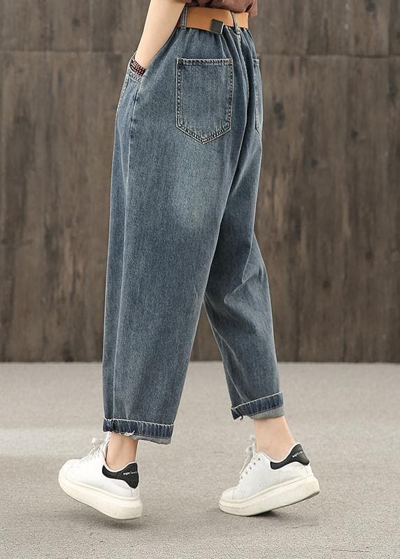 Helle Linie Dekoration Retro gewaschen Denim Herbst neue Casual Hosen