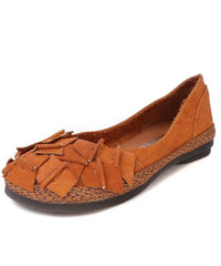 Brown Flat Feet Shoes Splicing Flats