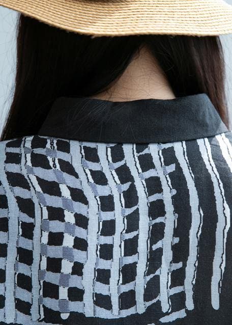 Robe courte à rayures noires françaises pour femmes, patchwork à revers