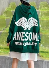 Handmade hooded patchwork quilting clothes Outfits green Dress