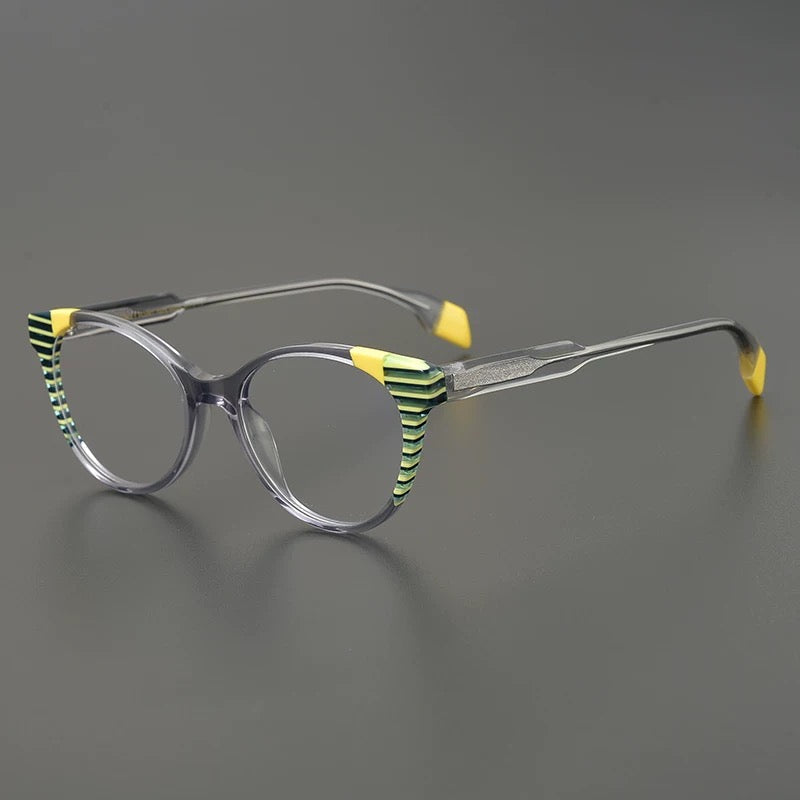 Gulay Vintage Stripe Cat Eye Acetate Frame