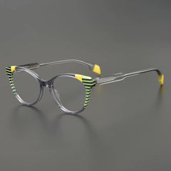 Gulay Vintage Stripe Cat Eye Acetate Frame