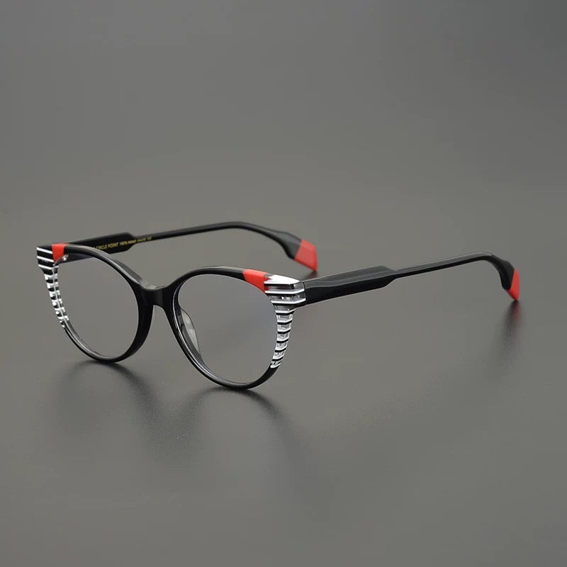 Gulay Vintage Stripe Cat Eye Acetate Frame