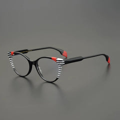 Gulay Vintage Stripe Cat Eye Acetate Frame