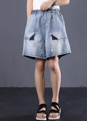 Koreanische version lose retro gewaschen weiß Ming linie denim shorts