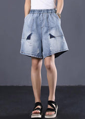 Koreanische version lose retro gewaschen weiß Ming linie denim shorts