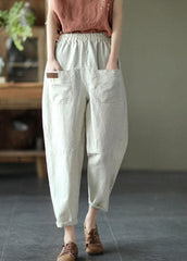 Loose Yellow Loose Casual Summer Pockets Pants