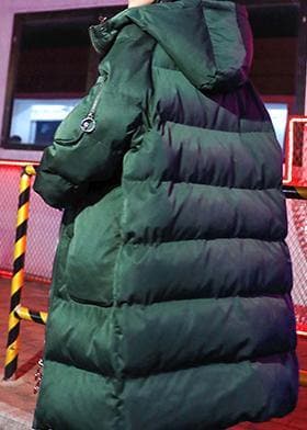 Parkas d'hiver verts de luxe Vestes de neige amples Manteaux d'hiver à capuche et à fermeture éclair