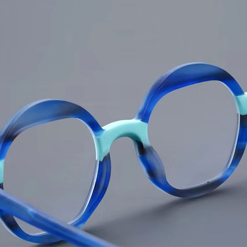 Monture de lunettes ronde en acétate rayée Benon 