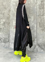 Modern o neck pockets clothes Work Outfits black Kaftan Dress