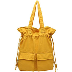 New outfit Design Double Front Pockets Simple Drawstring yellow Backpacks